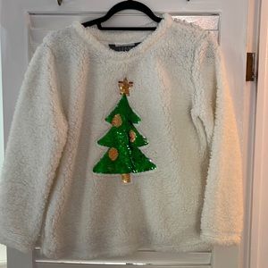 Christmas fleece crew neck top. Very cute for holidays! NWOT